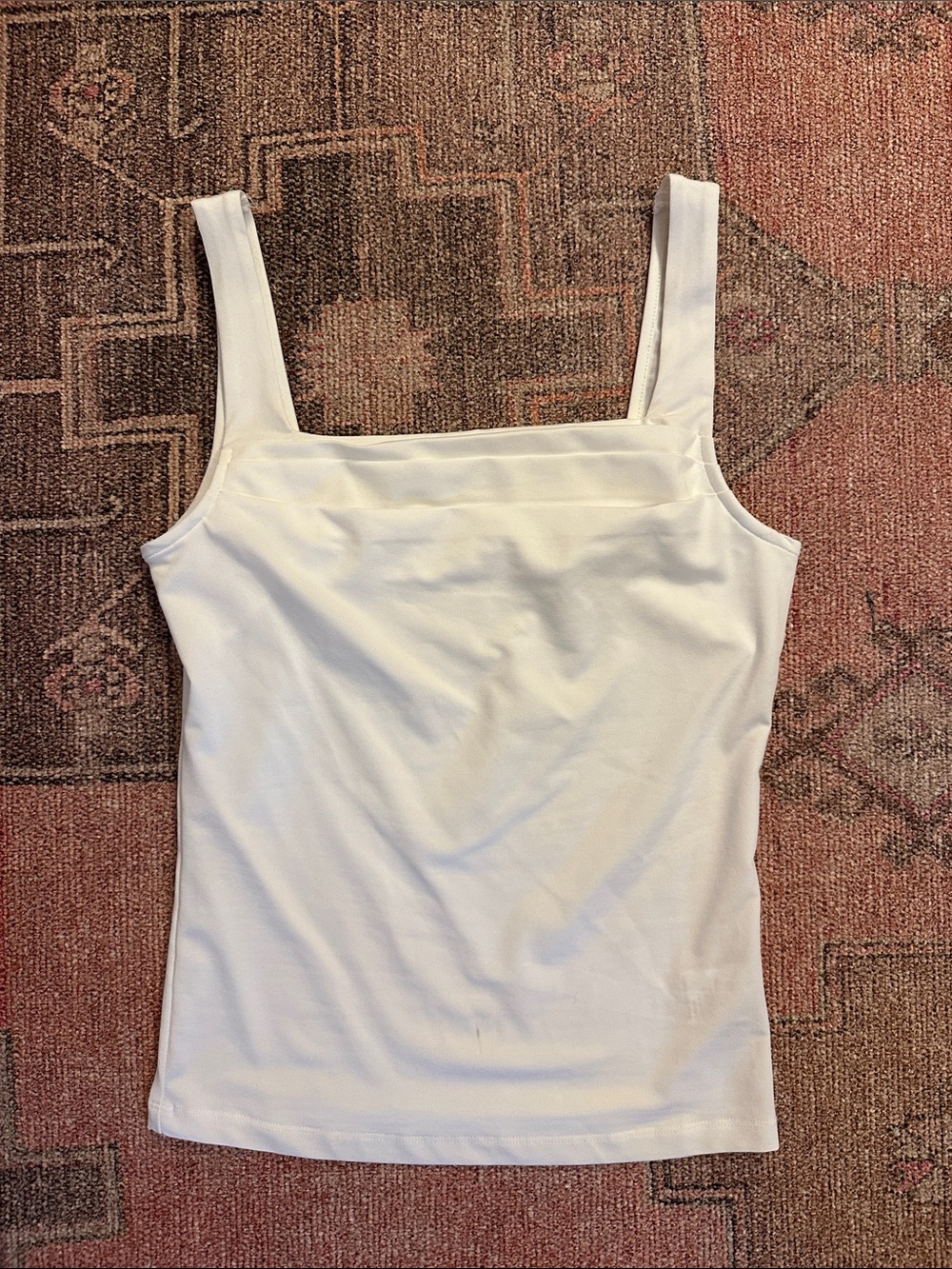 Commense White Square-Neck Tank Top with Wide Straps